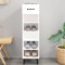 Pantofar, alb extralucios, 30x35x105 cm, lemn prelucrat