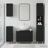 Cumpara ieftin Set de dulapuri pentru baie, 4 piese ALKMAAR Negru