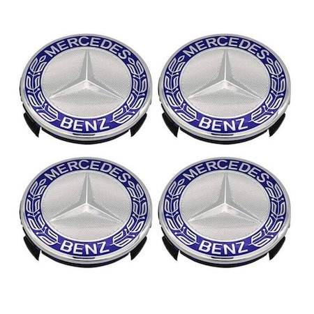 Set 4 capace roti 75mm jante aliaj Mercedes-Benz albastru/argintiu maf06