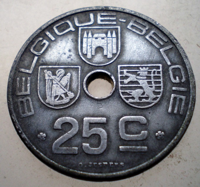 2.025 BELGIA WWII 25 CENTIMES 1942