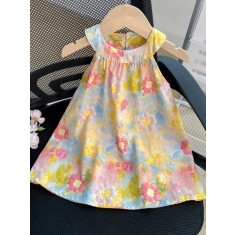 Rochita pentru fetite cu imprimeu floral pastelat (Marime Disponibila: 18-24
