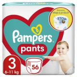 Scutece-chilotel Pants Marimea 3 pentru 6-11 kg, 56 bucati, Pampers