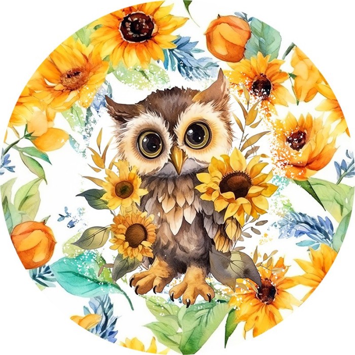 Sticker decorativ, Bufnita, Multicolor, 60 cm, 1281STK