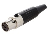 Conector XLR Mini Mamă PIN 4 pe Cablu Lipire 5A 0,5mm2 AMPHENOL