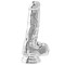 Realiste cu testicule - Toy Joy Get Real Dildo cu Testicule 16 cm Transparent Membrul Flexibil si Venele Definite Ofera Senzatie Reala