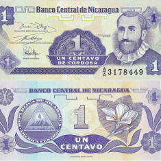 1991 , 1 centavo ( P-167a.1 ) - Nicaragua - stare UNC