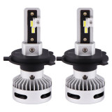 Set 2 LED-uri Auto Techstar&reg; X7, H4, 60w, 6000 Lumeni, 6500K, AUTO, 12-24 Volti, CSP, Canbus, Miez Cupru, Radiator Aluminiu