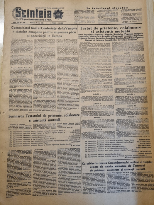 scanteia 15 mai 1955-mina lupeni,conferinta de la varsovia