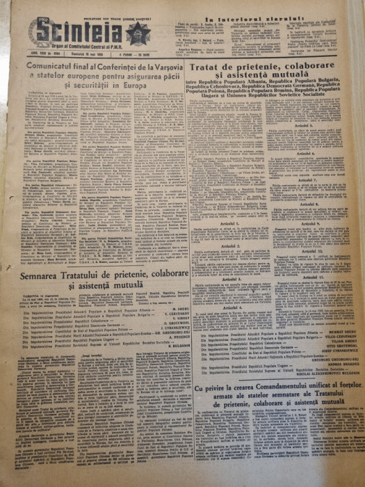 scanteia 15 mai 1955-mina lupeni,conferinta de la varsovia