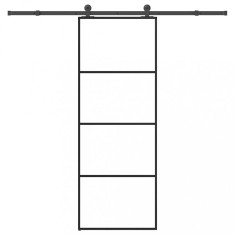 vidaXL Ușă glisantă cu set feronerie, 76x205 cm, sticlă ESG/aluminiu