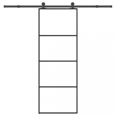vidaXL Ușă glisantă cu set feronerie, 76x205 cm, sticlă ESG/aluminiu foto