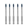 BOSCH Set 5 burghie HEX-9 EXPERT pentru placi ceramice, diametru 5 mm