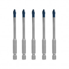 BOSCH Set 5 burghie HEX-9 EXPERT pentru placi ceramice, diametru 5 mm