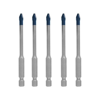BOSCH Set 5 burghie HEX-9 EXPERT pentru placi ceramice, diametru 5 mm foto