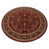 Covor de l&acirc;nă KASHQAI 4362 300 cerc ornament vin roșu / negru, cerc 160 cm