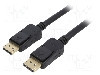 Cablu DisplayPort - DisplayPort, din ambele par&amp;#355;i, DisplayPort mufa, 2m, negru, QOLTEC - 50587