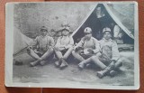 Fotografie tip carte postala, soldati in timpul raxboiului