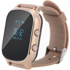 Ceas Smartwatch cu GPS Copii si Adulti iUni Kid58, Telefon incorporat, LBS, Wi-Fi, Gold foto