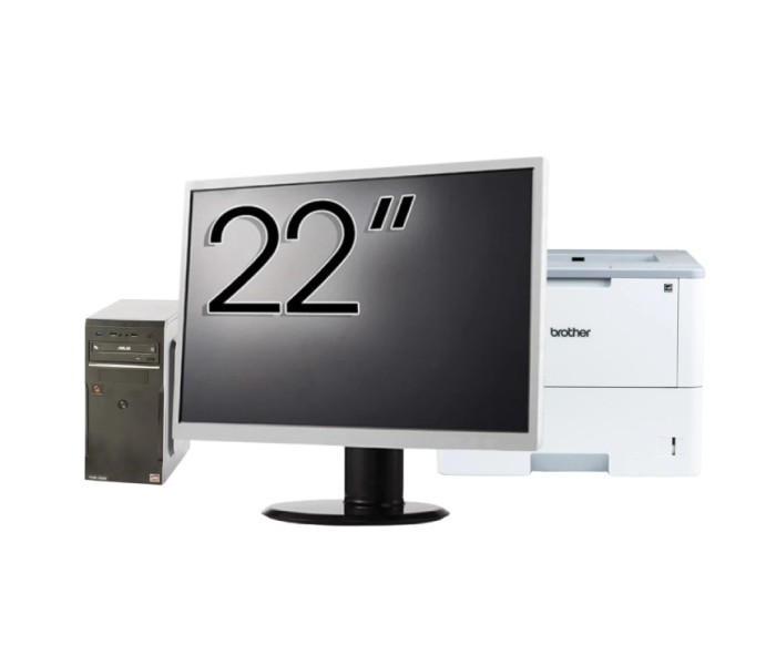 Pachet Calculator Asus Celtic R2200, AMD Ryzen 3 2200G 3.50GHz, 8GB DDR4, 256GB SSD + Monitor 22&amp;quot; + Imprimanta Brother HL-L6300DW NewTechnology M