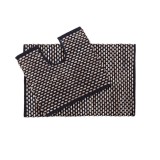 Set covorase de baie Kopenpal cu model in relief, Bumbac/Poliester, Negru/Bej, 2 buc, pentru chiuveta 50x45cm, pentru cada 80x50 cm, Oem