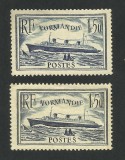 Cumpara ieftin FRANTA 1935 VAPORUL ,, NORMANDIE &#039;&#039; - MH &amp; MNH - 2 TIPURI DE CULOARE