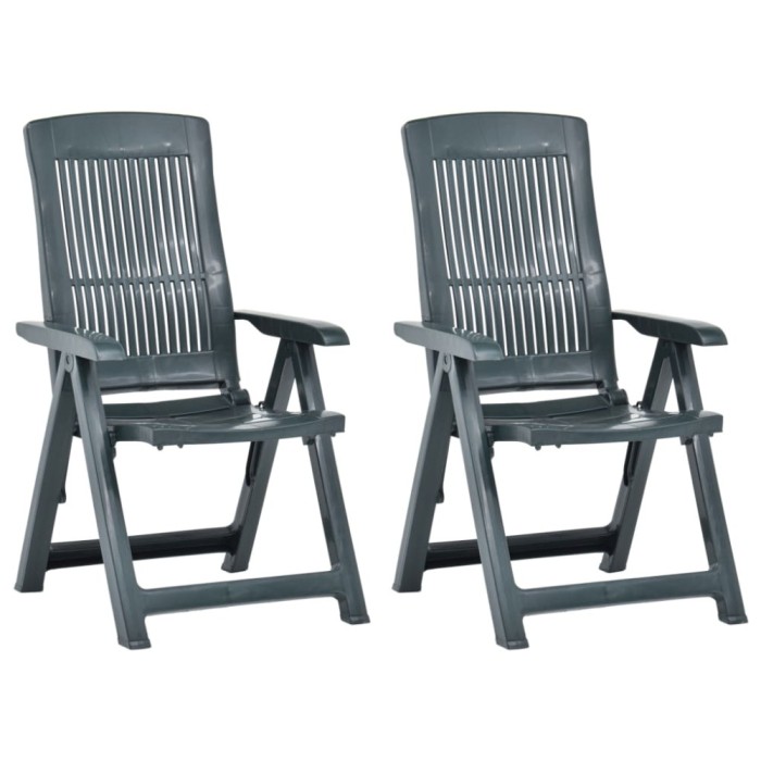 Gossi scaune de gradina rabatabile, 2 buc., verde, plastic