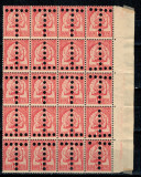 Tunisia 1901 - Porto, 10c cu perfin T, bloc de 20 neuzat
