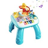 Cumpara ieftin Masa educativa pentru copii multifunctionala WePro Store, tobogan si pian, Sunete si Lumini, ratusca, minge, 3 ani +