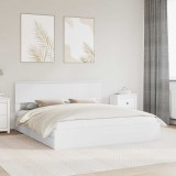 vidaXL Pat cu storage cu headboard Alb 180 x 200 cm Lemn compozit 3410770