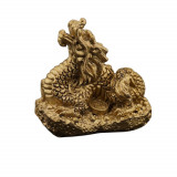 Statueta feng shui dragon cu monede din rasina - 5cm, Stonemania Bijou