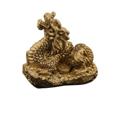 Statueta feng shui dragon cu monede din rasina - 5cm