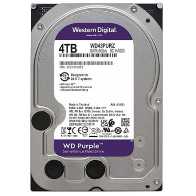 HDD 4TB SATA3 256MB PURPLE WESTERN DIGITAL EuroGoods Quality foto