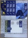 Romania 2008 Mapa filatelica10 ani Banca Centrala Europeana LP 1804 FDCsi bloc417