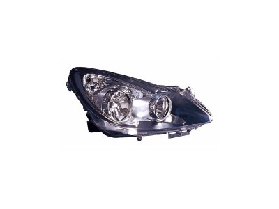 Far Opel Corsa D 07.2006-01.2011 TYC fata dreapta, tip bec H1+H7, reglare electrica, fara motoras foto