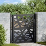 VidaXL Poarta de gradina neagra 105x106 cm Design cu lumina din otel