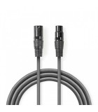 Cablu XLR stereo Nedis XLR 3 pini tata - XLR 3 pini mama 5m gri