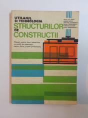 UTILAJUL SI TEHNOLOGIA STRUCTURILOR DE CONSTRUCTII, de RADU AL. POPA, MARIA DARIE, ... , 1983 foto