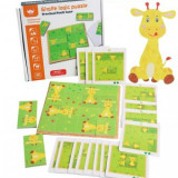 Cumpara ieftin Puzzle Montessori din lemn Girafa &ndash; Joc de logica cu 10 piese