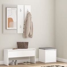 vidaXL Set de mobilier pentru hol, alb, lemn prelucrat foto