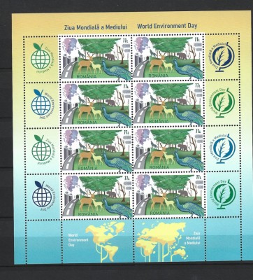 ROMANIA 2023 - ZIUA MONDIALA A MEDIULUI, MINICOALA, MNH - LP 2420 foto