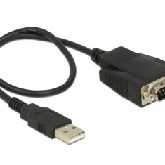Adaptor USB la Serial RS-232 DB9 FTDI cu protectie ESD 35cm, Delock 62958