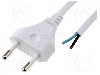 Cablu alimentare AC, 1.8m, 2 fire, culoare alb, cabluri, CEE 7/16 (C) mufa, LIAN DUNG -