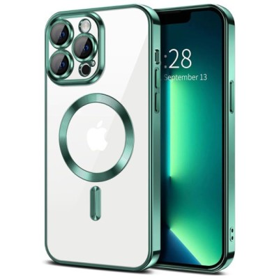 Husa pentru iPhone 13 Pro Max - Techsuit Luxury Crystal MagSafe - Light Green foto