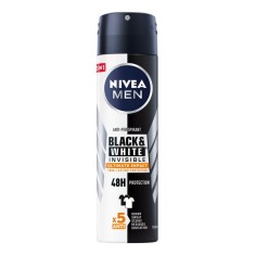Spray Deodorant Nivea Men Black&amp;amp;White Invisible Ultimate Impact, 150 ml, Deodorant Barbati, Deodorant Spray Nivea, Antiperspirant Nivea, Deodorante si foto