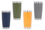 Family Pack 4x Cana Termoizolanta Otel Inoxidabil SS304 cu Capac Perete Dublu 590ml Albastru Portocaliu Verde Gri Performance AutoTuning