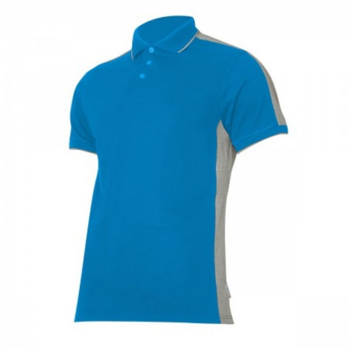 Tricou bumbac Polo Lahti Pro, marimea XL, albastru/gri