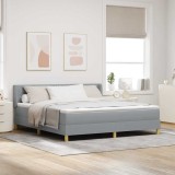 Cumpara ieftin Pat cu Saltea cu Arcuri Gri deschis 180 x 200 cm țesătură