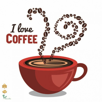 Autocolant perete - I love coffee - 60x60 cm foto