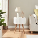 Masa laterala Bongard cu spatiu de depozitare, alba, 38x48 cm