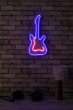 Decoratiune luminoasa LED, Guitar, Benzi flexibile de neon, DC 12 V, Albastru/Roz, Neon Graph